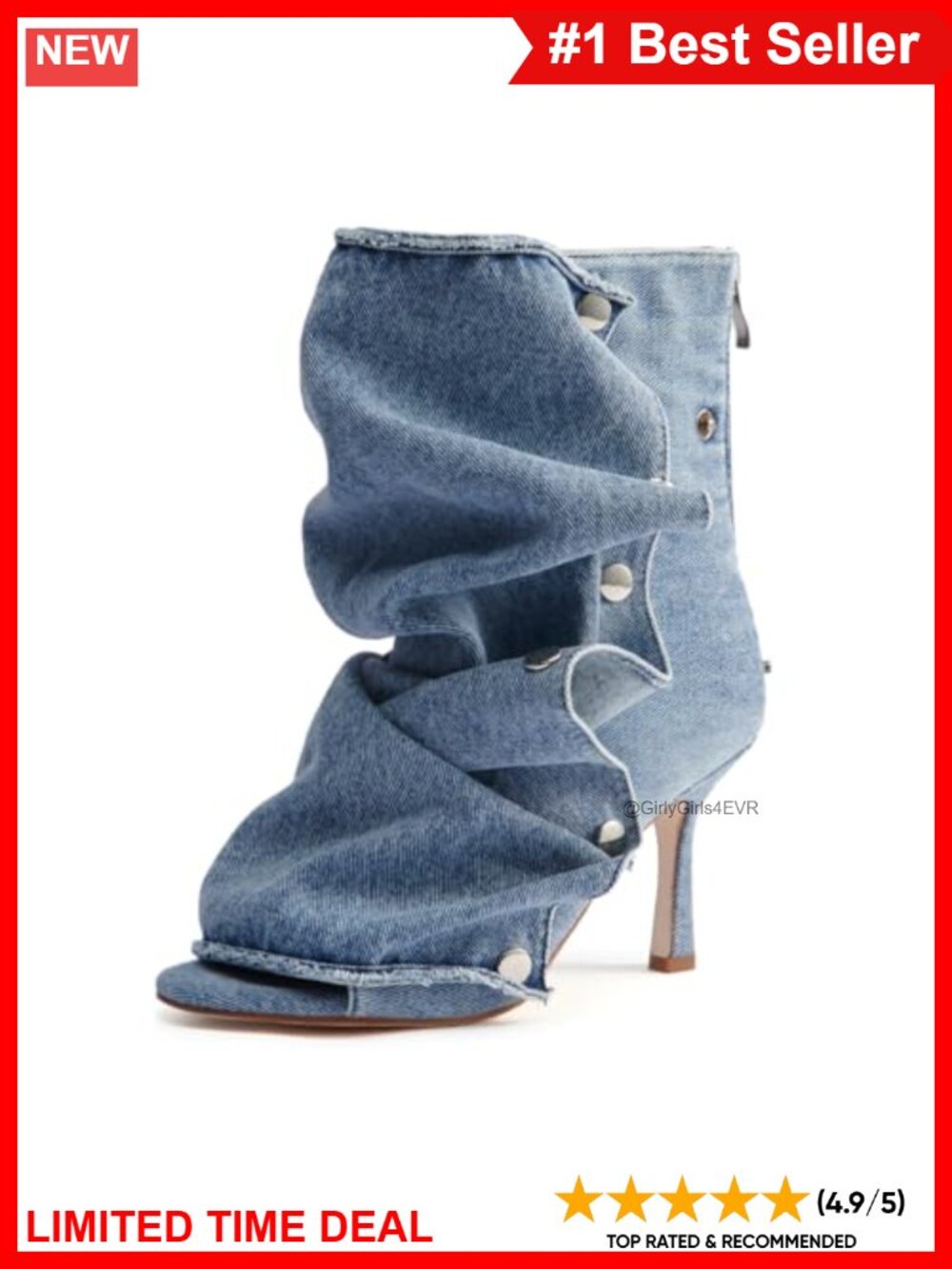 Stiletto Heeled Open Toe Snap Detail Ankle Boots Synthetic Leather